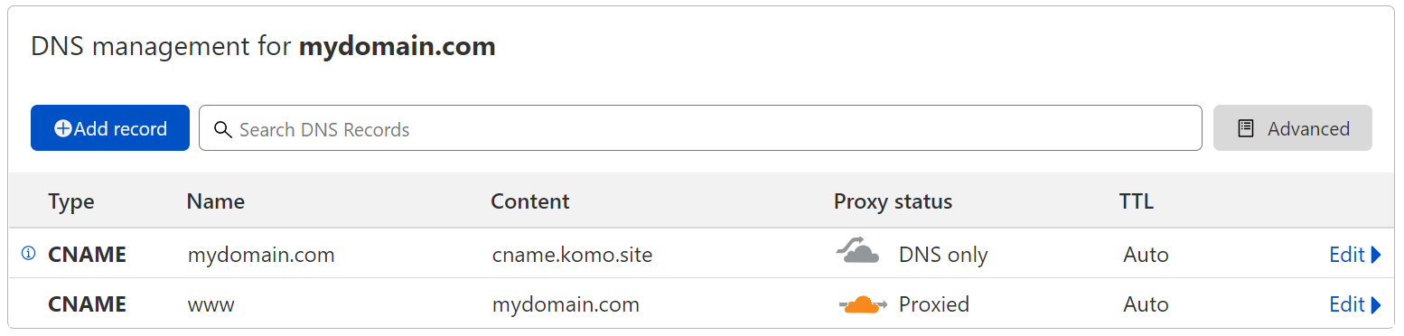 Set up DNS records